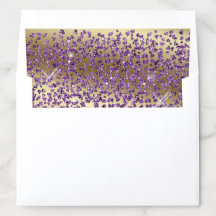 Amethyst Hearts Glitzer auf Gold Quinceañera