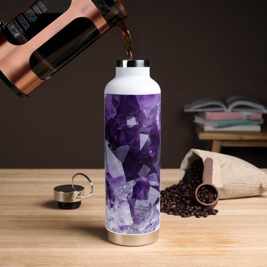 Amethyst Heil Kristallcluster Trinkflasche (Kaffee (gedreht))