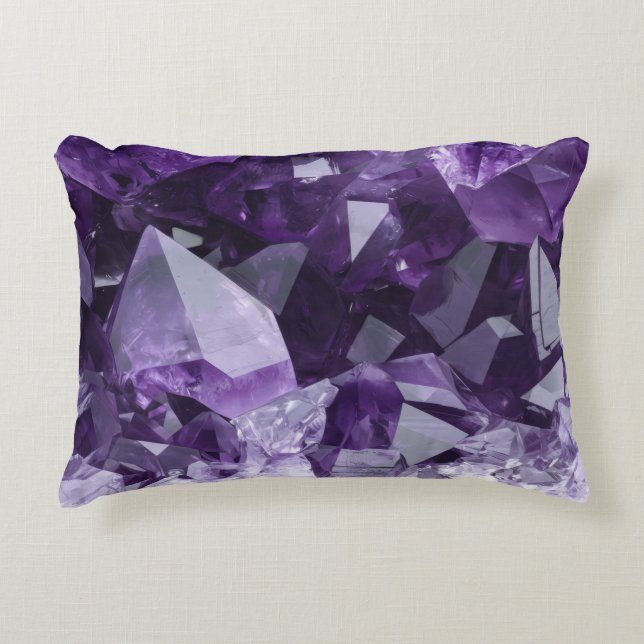 Amethyst-Heilsteincluster Dekokissen (Vorderseite)