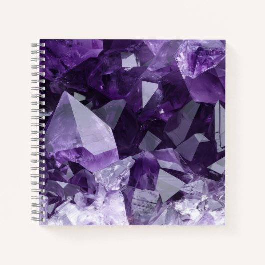 Amethyst-Heilsteincluster Notizblock (Vorderseite)