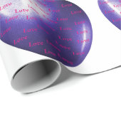 Amethyst-Herz gefüllt mit Liebe Geschenkpapier (Rolleneckpunkt)