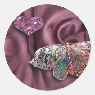 Amethyst Herz! Runder Aufkleber