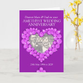 Amethyst Hochzeitstag Eltern Fotokarte Karte (Gelbe Blume)