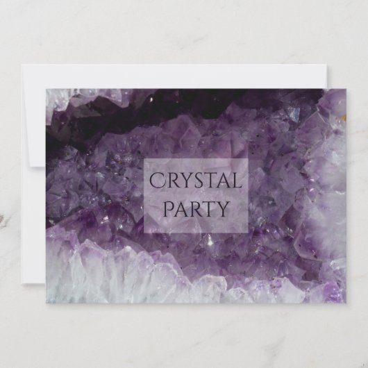Amethyst Höhle Crystal Party Einladung (Vorderseite)
