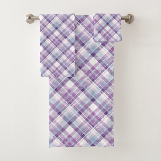 Amethyst Hues Kariert Badhandtuch Set (Insitu)
