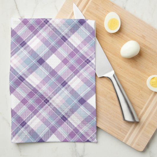 Amethyst Hues Kariert Geschirrtuch (Viertel Falte)