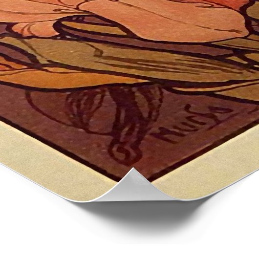 Amethyst Illustration von Alphonse Mucha Poster (Ecke)