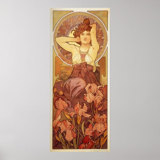 Amethyst Illustration von Alphonse Mucha Poster (Vorne)