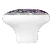 Amethyst in gebürsteten Metallrahmen Keramikknauf (Seitenansicht)