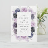 Amethyst Indigo Gemalte Hochzeit Einladung (Stehend Vorderseite)