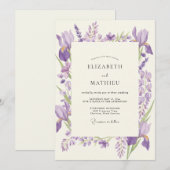 Amethyst Iris Violette Eukalyptus-Hochzeit Einladung (Vorne/Hinten)