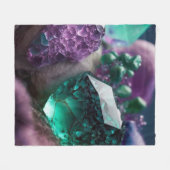 Amethyst Jewel Emerald Crystals Rug Fleecedecke (Vorderseite (Horizontal))