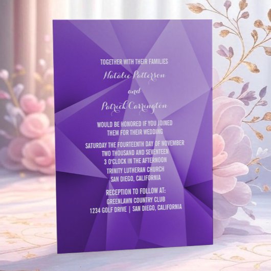Amethyst Jewel Tones Wedding Einladung