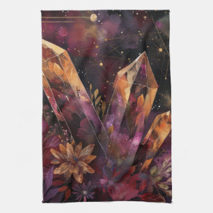 Amethyst-Kristall-Galaxie-Himmelsmuster Geschirrtuch