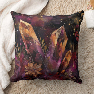 Amethyst-Kristall-Galaxie-Himmelsmuster Kissen