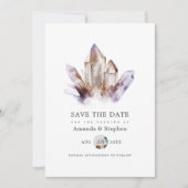 Amethyst-Kristall-Hochzeitsfoto Save The Date (Vorderseite)