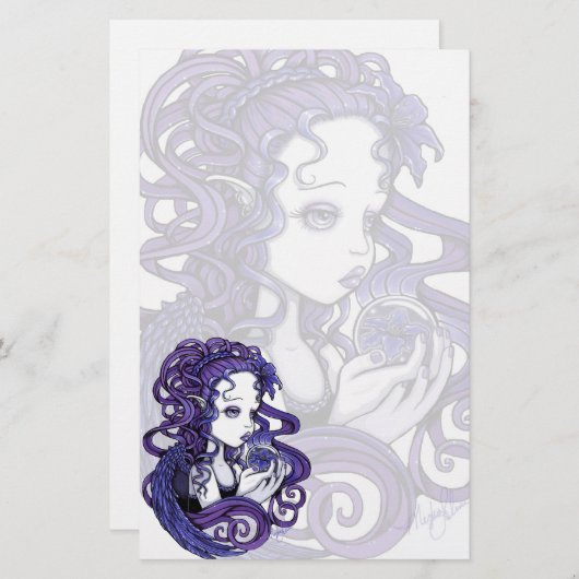"Amethyst" Kristallball-Engels-Kunst-Briefpapier Briefpapier (Vorne/Hinten)