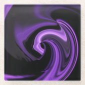 Amethyst Lila Abstraktes Herz Glasuntersetzer (Vorderseite)