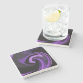 Amethyst Lila Abstraktes Herz Steinuntersetzer (Seitenansicht)