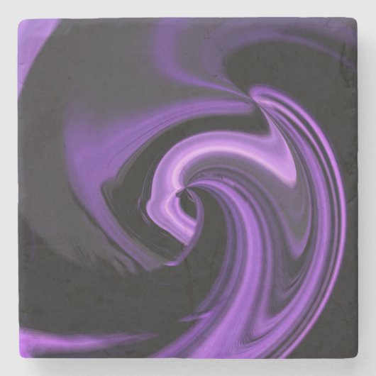 Amethyst Lila Abstraktes Herz Steinuntersetzer (Vorderseite)