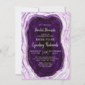 Amethyst Lila Agate Geode Bridal Brunch Dusche Einladung (Vorderseite)