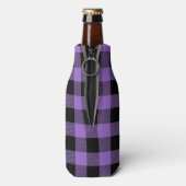 Amethyst Lila Bk Buffalo Karo Kariert 1I Monogramm Flaschenkühler (Flasche Rückseite)
