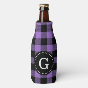 Amethyst Lila Bk Buffalo Karo Kariert 1I Monogramm Flaschenkühler