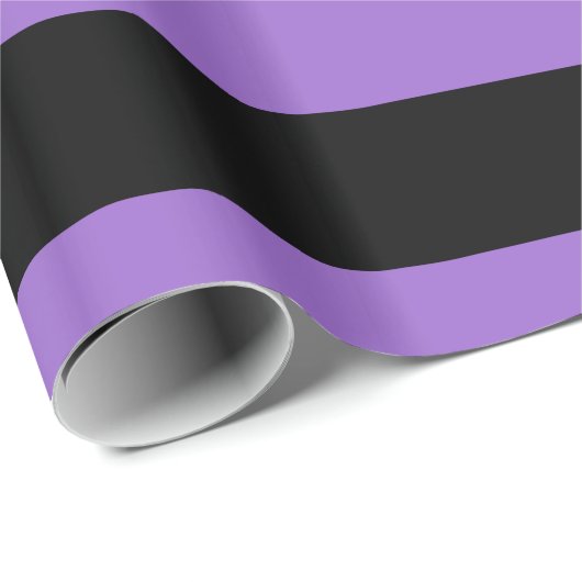 Amethyst Lila Black XL Stripes Pattern V Geschenkpapier (Rolleneckpunkt)