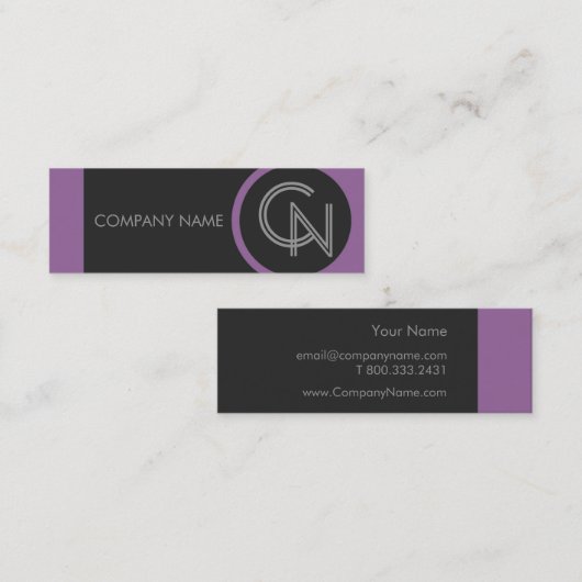 Amethyst Lila Bold Mini Visitenkarte (Vorne/Hinten)
