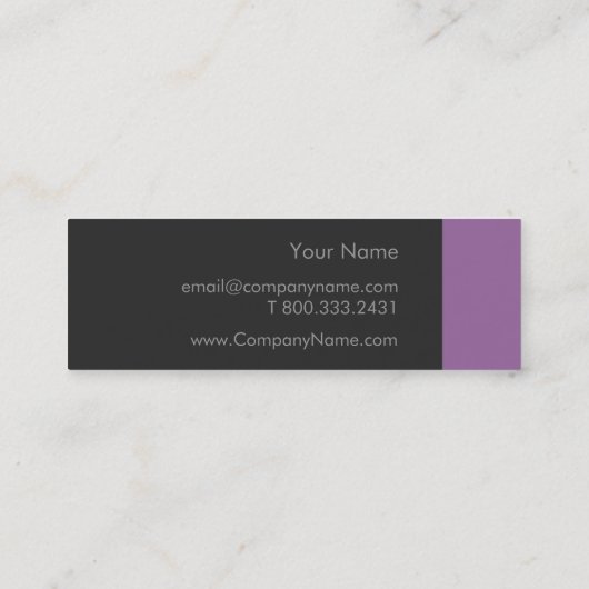 Amethyst Lila Bold Mini Visitenkarte (Rückseite)