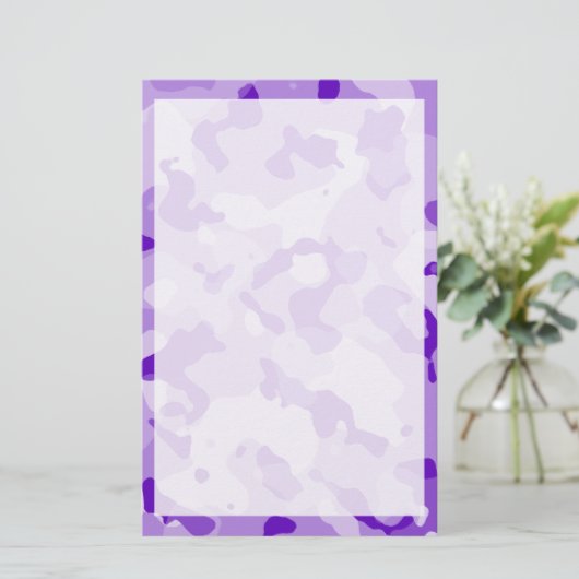 Amethyst Lila Camouflage; Camouflage Briefpapier (Stehend Vorderseite)