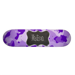 Amethyst Lila Camouflage; Camouflage; Chalkboard Skateboard