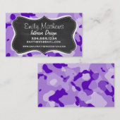 Amethyst Lila Camouflage; Camouflage; Chalkboard Visitenkarte (Vorne/Hinten)