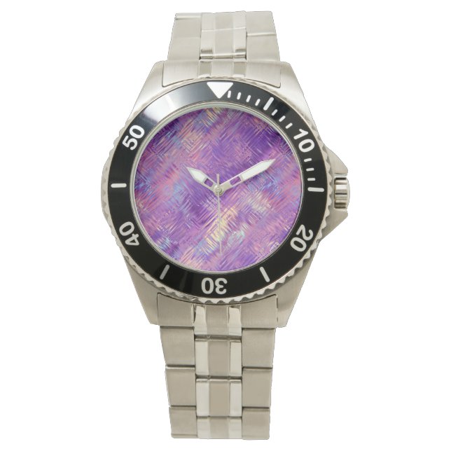 Amethyst Lila Crystal Gel Textur Armbanduhr (Vorderseite)