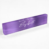 Amethyst Lila Foil Modern Brush Script Namensplakette
