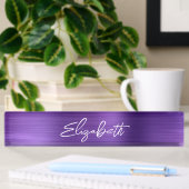 Amethyst Lila Foil Modern Brush Script Namensplakette