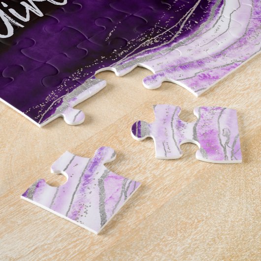 Amethyst Lila Geode sei unser Blumenmädchen Vorsch Puzzle (Seite)