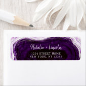 Amethyst Lila Geode Slice Wedding Rücksendeadresse (Insitu)