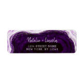 Amethyst Lila Geode Slice Wedding Rücksendeadresse (Vorne)