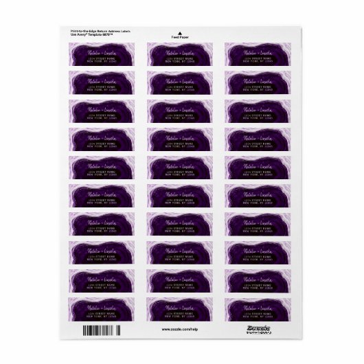 Amethyst Lila Geode Slice Wedding Rücksendeadresse (Vorne)