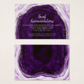 Amethyst Lila Geode Unterkünfte Beilage Karte (Vorne & Hinten)