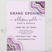 Amethyst Lila Glitter-Achat-Geode Geschäft Flyer (Hinten)