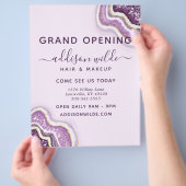 Amethyst Lila Glitter-Achat-Geode Geschäft Flyer (Hand)