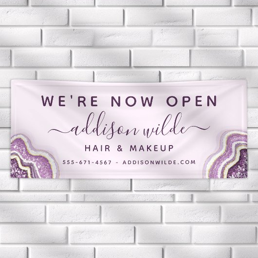 Amethyst Lila Glitzer Agate Geode Luxe Business Banner