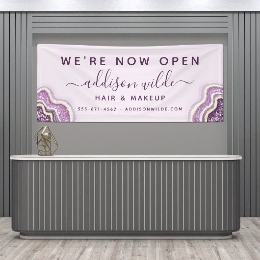 Amethyst Lila Glitzer Agate Geode Luxe Business Banner