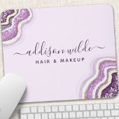 Amethyst Lila Glitzer Agate Geode Luxe Chic Mousepad