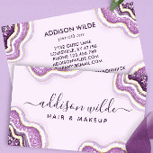 Amethyst Lila Glitzer Agate Geode Luxe Chic Visitenkarte