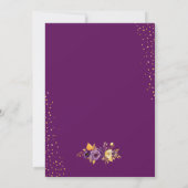 Amethyst Lila Gold Floral Probe Dinner Einladung (Rückseite)
