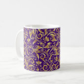 Amethyst Lila Golden Scrollwork Kaffeetasse (Vorderseite Links)