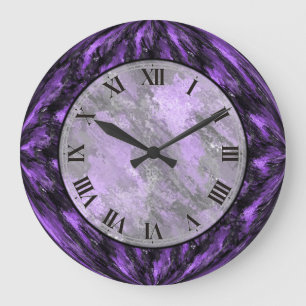 Amethyst lila Imitat-Marmorwand-Uhr Große Wanduhr